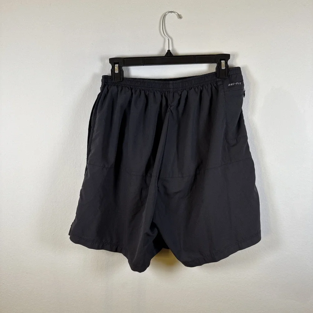 Nike Running Shorts Mens L Black White Athletic Dri Fit‎ Mesh Lined Training